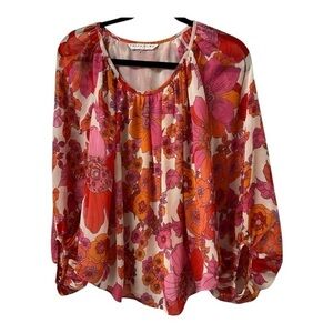 Trina Turk Floral Women's Top in Pink and Orange Size XS